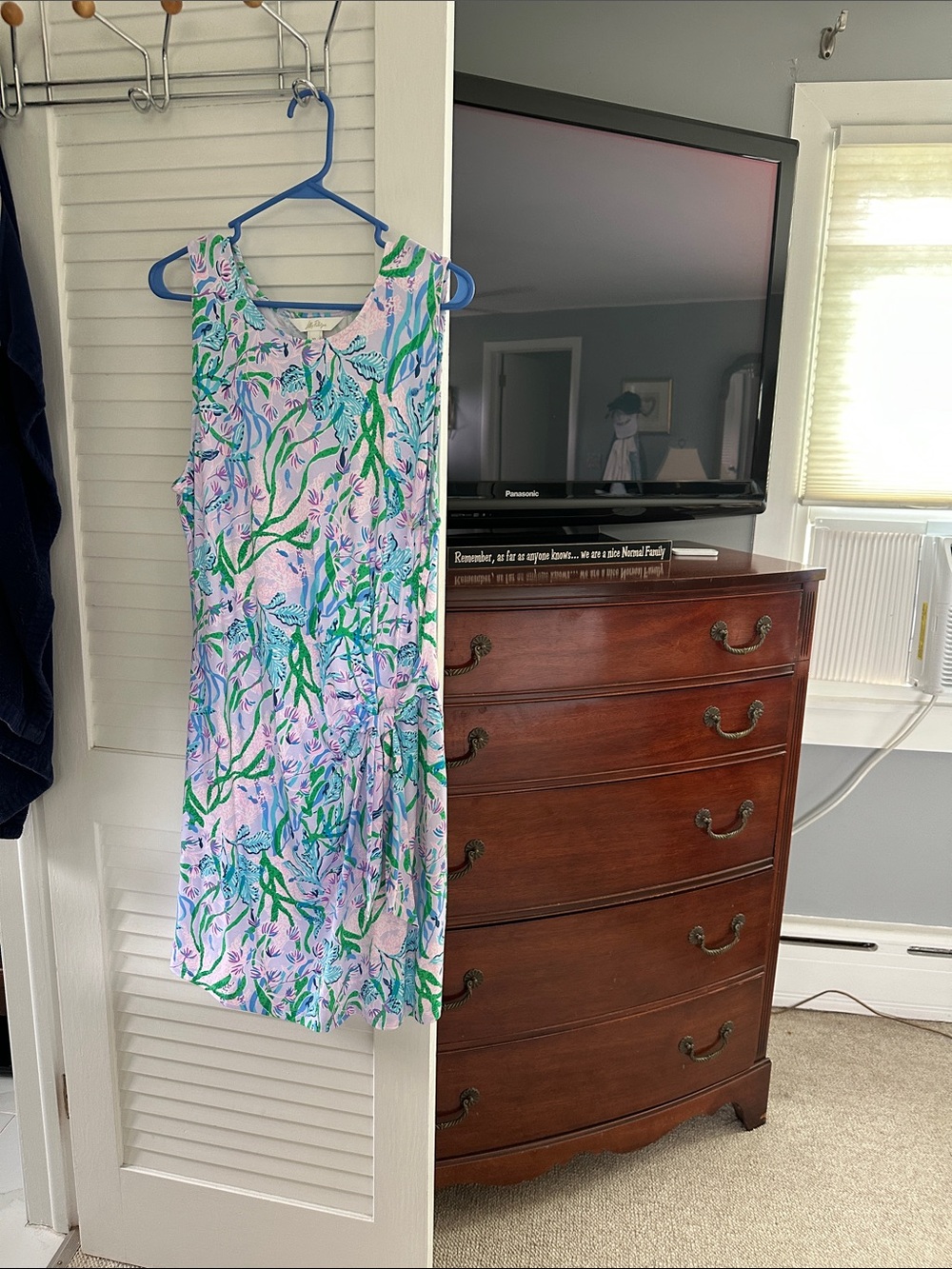 Lilly Pulitzer Sleeveless V-Neck Mini Dress in Lavender, Green and Blue
